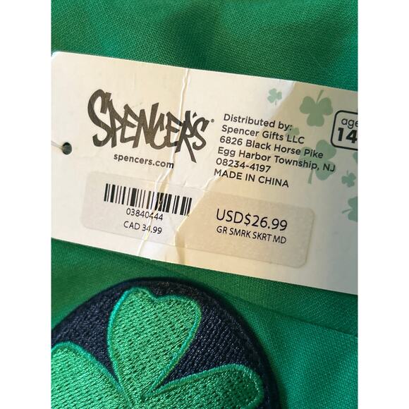 NWT Spencer's Adult Green Pleated St. Patrick's Day Skirt size Medium - Picture 4 of 7